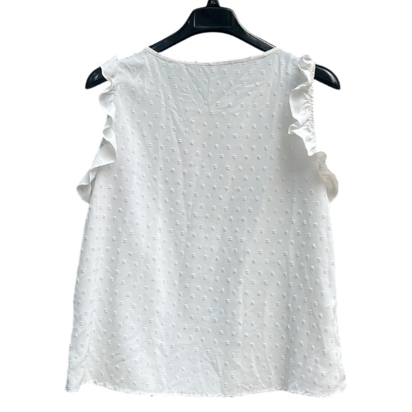 SHEIN Joress Curve Floral Embroidered Ruffled Sleeveless Top Swiss Dot Size 0XL - Picture 4 of 11